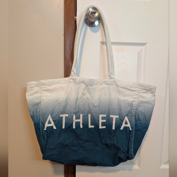 Athleta Handbags - Athleta Ombre Blue and White Tote Bag O/S 100% Cotton